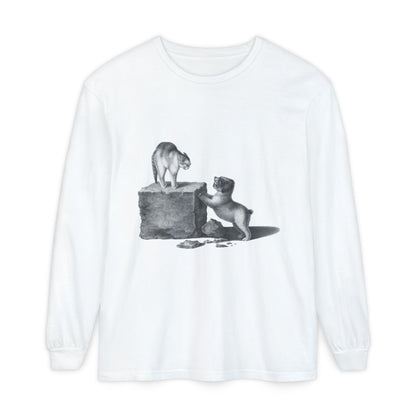 cat and dog unisex long sleeve tee
