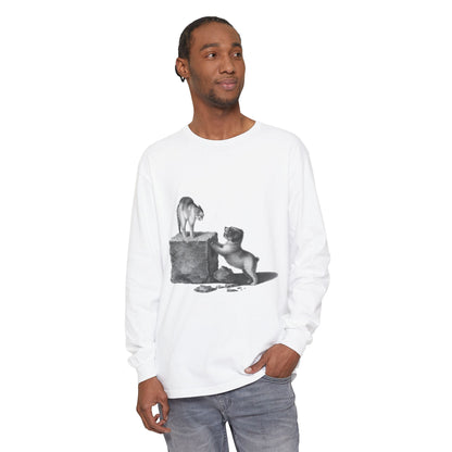 cat and dog unisex long sleeve tee