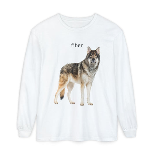 fiber wolf long sleeve unisex tee