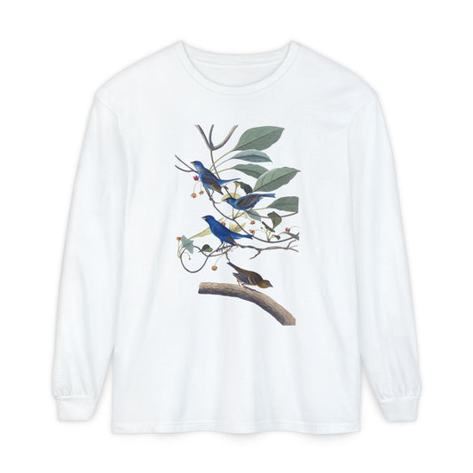 indigo birds unisex long sleeve tee